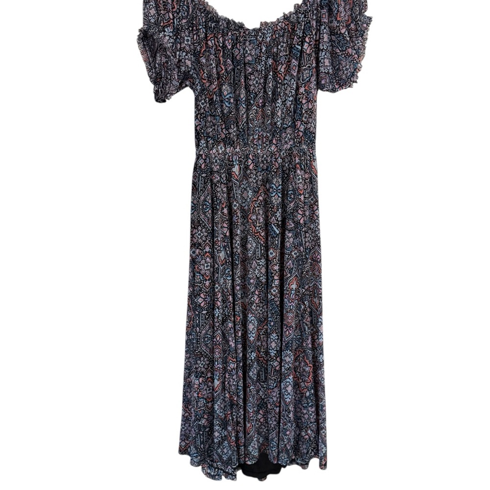 Torrid Midi Mesh Off Shoulder Peasant Dress Sz 00 M L - Picture 3 of 9